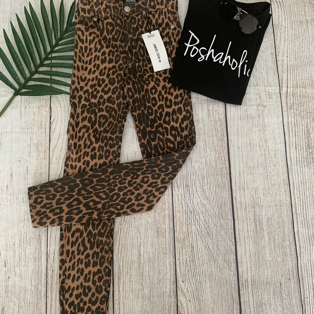 Zara Hi-Rise Skinny Animal Print Jeans - Picture 3 of 4